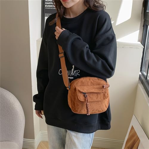 Small Corduroy Crossbody Bag Multi Pockets Hobo Satchel Handbag Mini Casual Corduroy Shoulder Mobile Phone Purse2