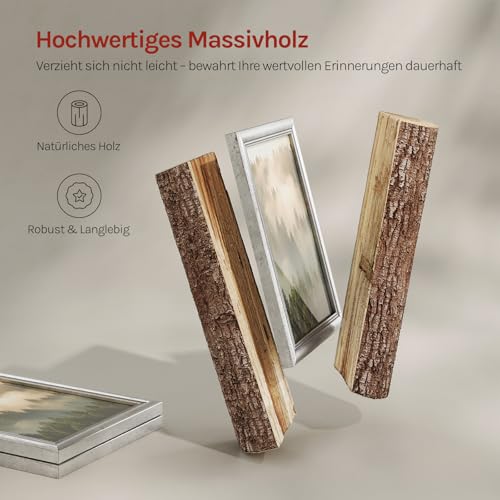 WOLTU Bilderrahmen 30x40, 5er set, Massivholz Fotorahmen mit Passepartout – Ansicht 5