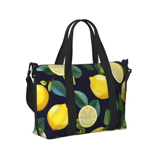 Travel Duffel Bag for Men Gym Bag, Lemon fruit Luggage Bag with Shoulder Strap, Large Gym Tote Bag for Women, Weekender Overnight Bag, Foldable Carry on Bag for Airplane2