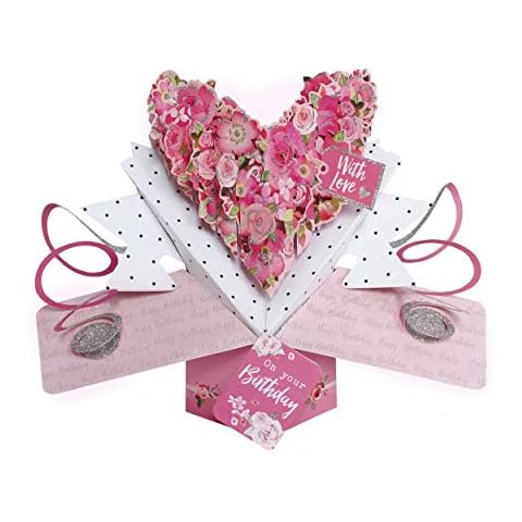 Roses Heart Birthday 3D Pop-Up Card Cover
