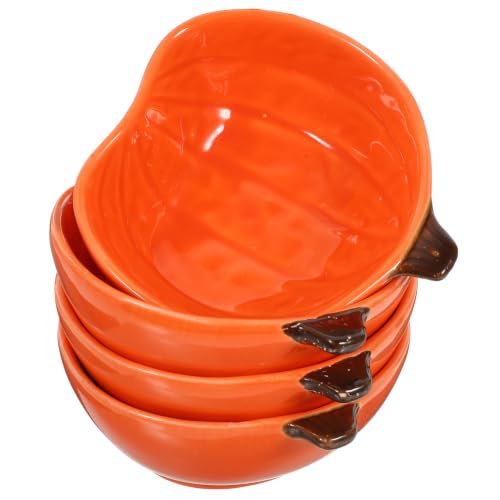 Tazón de cerámica para hámster y animales pequeños plato de calabaza con fondo estable 4 piezas 2