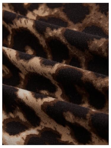 Floerns Women's Y2K Leopard Asymmetrical Neck T Shirt Sleeveless Cheetah Ruched Tee Shirts3