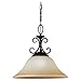 Sea Gull Lighting 65105-72 Monteclaire One-Light Pendant, Olde Iron Finish with Amber Scavo Glass