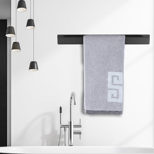 Miniatura 2 de Toallero De Baño, Toallero, Autoadhesivo O Montaje Con Tornillo, Barra De Toalla De Pared De Acero Inoxidable, Impermeable Y Resistente Al Óxido, Adecuado Para Baño, Caravana, Cocina 40cm, Negro