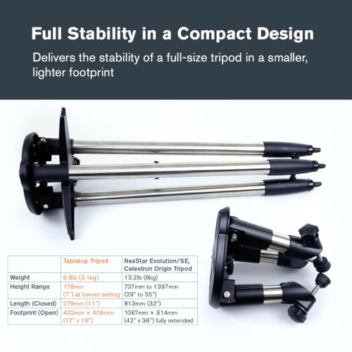 Celestron 93481 Tabletop Tripod for Astronomy Telescopes,