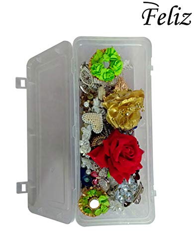 Image of Feliz clear plastic long storage boxes size 8.5x3.25x3 in (Set of 6) - Medicine Box, Jewellery Box