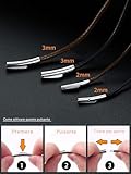 HSWYFCJY Lederkette Herren 3mm Kunstleder Halskette Braun Verfügbar Damen Leder kette mit Verschluss Kautschuk Kette 46cm für DIY Anhänger Schmuck