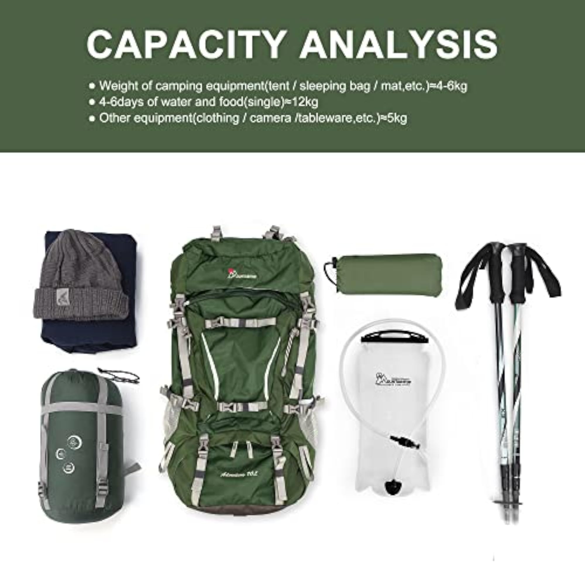 70L/75L Internal Frame Hiking Backpack
