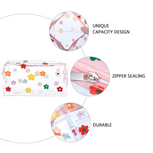 Lurrose Necessaires transparentes para cosméticos de viagem, nécessaire transparente com zíper, bols