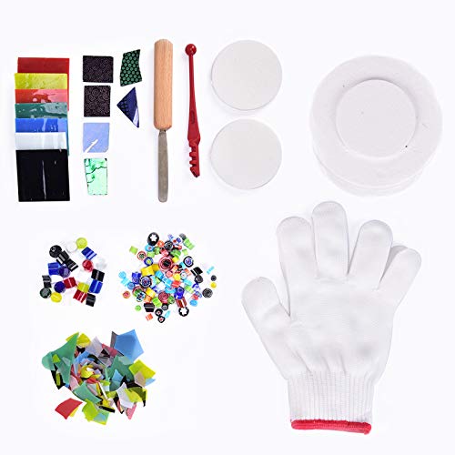 Panghuhu88 Microwave Kiln DIY Fusing Glass Jewelry Small Kiln Kit Glass Fusing Tools Set 10Pcs Simple Making