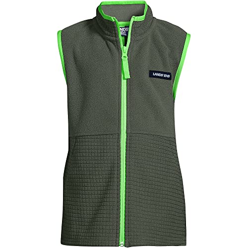 Lands' End B Grid Fleece Vest Beetle Kids Medium #TOP18