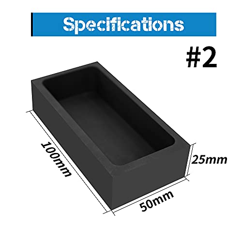 GongYi (1kg) Graphite Ingot Molds Crucible for Melting Casting Mould Refining Metal Copper Gold Silver Aluminum Brass (4 x 2 x 1 Inch)
