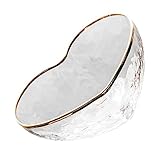 Warmhm Herzförmige Schüssel Mit Goldrand Transparente Salatschüssel Für Desserts Langlebiges Glasmaterial Für Zuhause Und Gastronomie