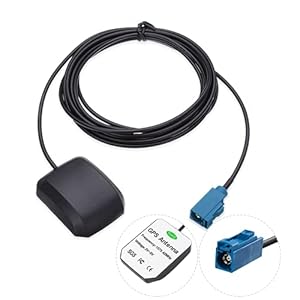 Vecys Auto GPS Antenne 1575.42 MHz Fakra C Adapter Gerade 28DBi mit 3 m GPS Fakra Antenne Magnetfuß für Kraftfahrzeuge…