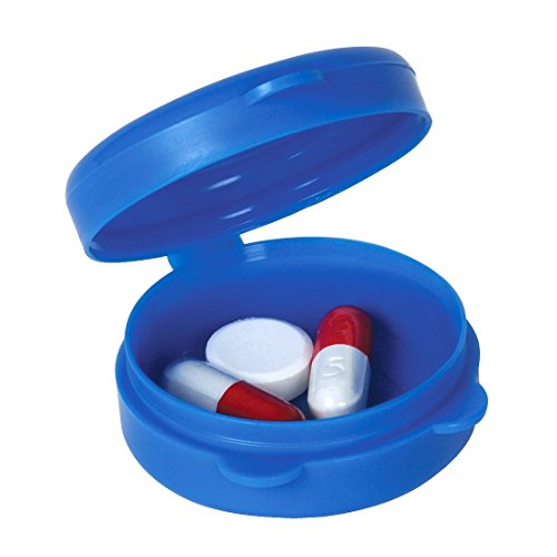 Image of EZY DOSE Daily Round Pocket Pharmacy, Portable On-The-Go, Pill Box, Organizer and Vitamin Containers, Snap Shut Lids, Perfect For Traveling, Colors May Vary, 2 Pack, BPA Free
