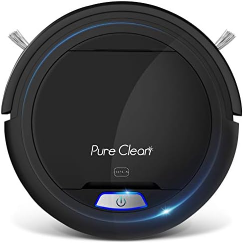 SereneLife Robot Automatic Vacuum Cleaner - Upgraded Lithium Battery 90 Min Run Time - Bot Self Detects Stairs Pet Hair Allergies Friendly Home Cleaning for Carpet Hardwood Floor - PUCRC26B, Black
