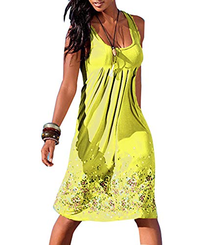 AELSON Womens Summer Casual Sleeveless Mini Printed Vest Dresses3