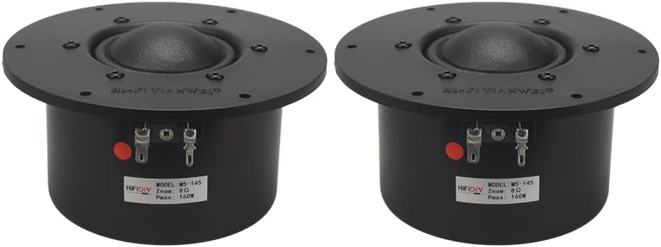 2PCS HiFi 5INCH 5.7-inch hemispherical top Pure midrange Speaker Unit 50-core Black Silk Membrane 8 OHM 160W Home Film Treble Loudspeaker M5-145