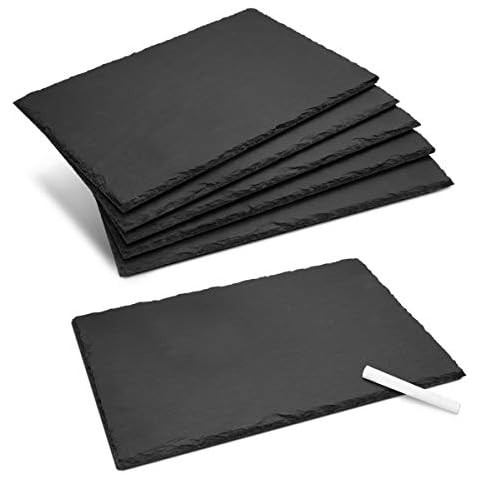 Navaris Slate Serving Plates Set of 6 Cover