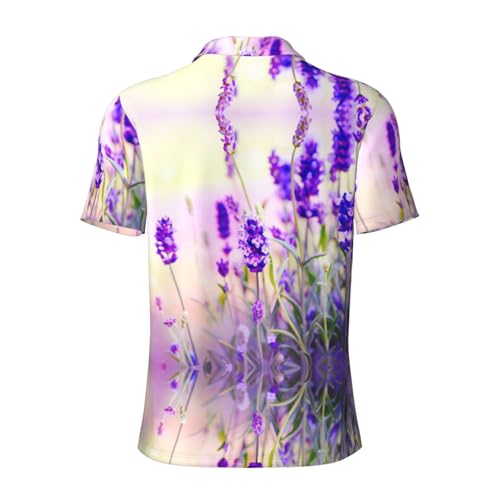 Polo de golf imprimé lavande homme t-shirt à manches courtes