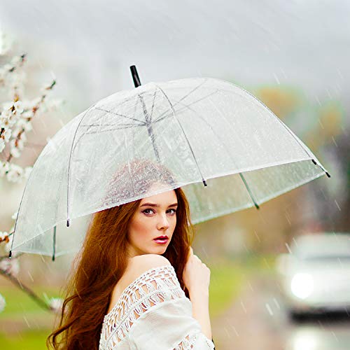R.HORSE 6 Pcs 46 Inch Clear Bubble Umbrella J Handle Automatic Open Umbrellas Large Transparent Windproof Waterproof… - Image 5