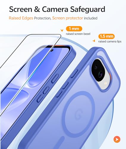Image of FNTCASE for Google Pixel 10a Case: [Compatible with Magsafe] Translucent Matte Cases with [Screen Protector] Military Grade Shockproof Protective Magnetic Phone Cover for Pixel 10A - Ultramarine