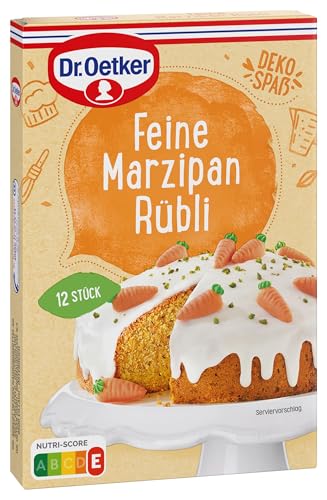 Dr. Oetker Feine Marzipan Rübli 8er Pack Marzipan-Dekor in Möhrenform zum Verzieren von Kuchen & Cupcakes 8 x 42 g essbare Tortendekoration