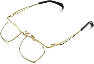FONEX 180° Flip Titanium Glasses Frame for Men,Square Eyewear Optical Eyeglasses F8043