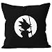 Almohada Cojín de móvil – Cojín de decoración 40 x 40 Son Goku Moon algodón Moon Works®, Negro, Talla única