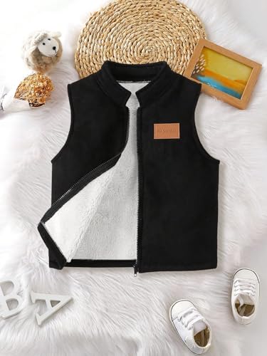 Toddler Boys Zip Up Vest Jacket Sleeveless Outerwear Lightweight Fall Winter Warm Coats for 4-7Y4