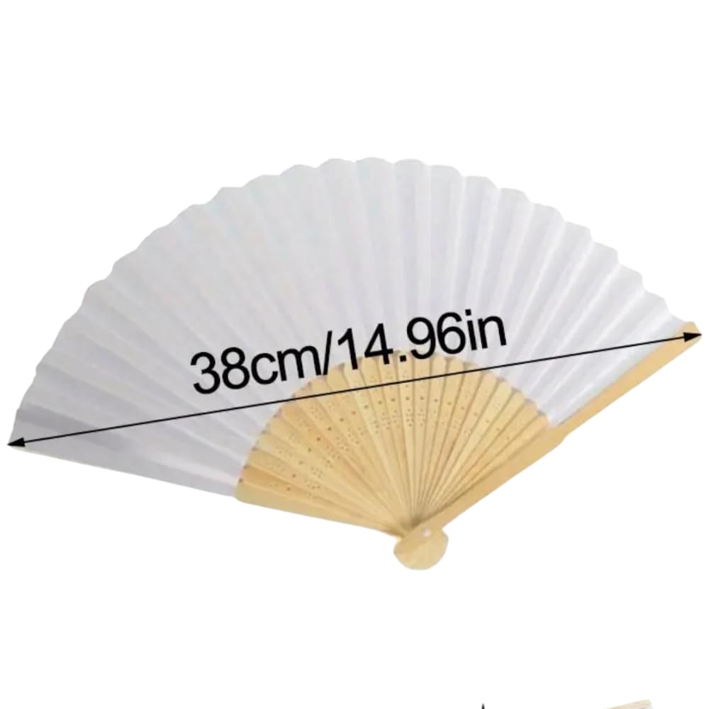 Set di 12/60/120/240 pezzi di VENTAGLI di Legno Bambu' E Carta Bianca per Matrimoni Wedding Sposa Eventi SEGNAPOSTO Chiesa (240)