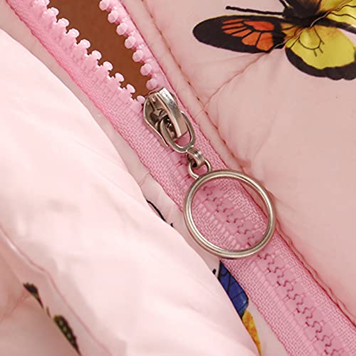 Baby Girls Winter Autumn Warm Butterfly Toddler Jacket Coat Soft Hooded Snowsuit with Pockets Hooded (Pink, 4-5 Years)4