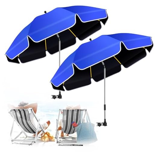 Best clamp-on beach chair umbrella QTREE Large Beach Umbrella with Clamp