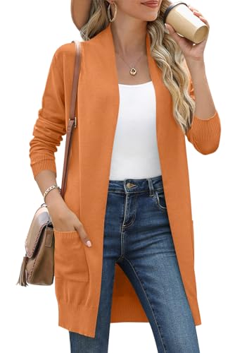 Image of Anymiss Womens Oversized Long Sweater Cardigan with Pockets - Long Sleeve Knit Kimono S-3X