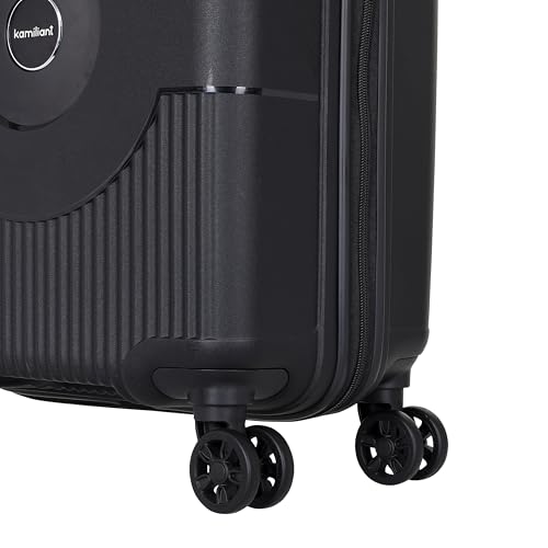 Image of Kamiliant Cabin Polypropylene KAM Double 8 Spinner Wheels Hard Shell Suitcase Might DW SP55CM Black,Small
