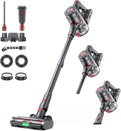 Image of Airpher Cordless Vacuum Cleaners for Home, 60KPA 550W Dual Motor, 60 Mins Runtime, Power Detect & HEPA Filter, Touchscreen Display, Self-Standing for Pet Hair/Carpet/Car/Tile/Hardwood Floor