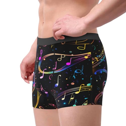 Men's Boxer Briefs Abstract Crooked Musical Note Underwear For Men Soft Elastic Boxer Shorts For Boys Adult2