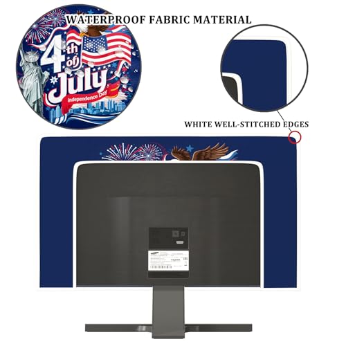 Image of 4th of July Independence Day Television Cover 40, 41, 42, 43 Inch Memorial Day American Flag Free Muse Eagle Panel Case Screen TV Covers Sleeve Compatible with LCD LED 40 to 42 Inch TV