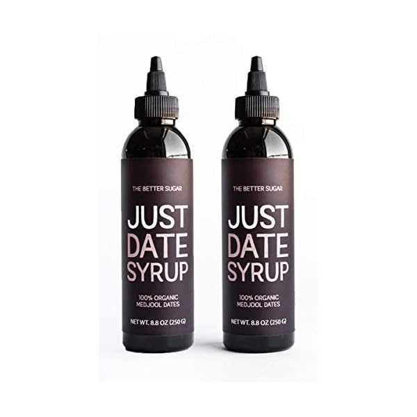 Just Date Syrup: Award-Winning Organic Date Syrup I Two 8.8 OZ Squeeze Bottles I Low-Glycemic, Vegan, Paleo | 1 Ingredient : 100% Organic Medjool Dates
