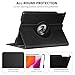 CenYouful iPad Case Fit 2018/2017 iPad 9.7 6th/5th Generation - 360 Degree Rotating iPad Air 2 Case Cover with Auto Wake/Sleep Compatible with Apple iPad 9.7 Inch 2018/2017 (Black)