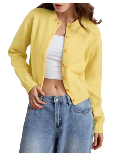 Image of SOLY HUX Women's Button Down Cropped Lightweight Cardigan Sweater | Cute Fall Fashion, 2026
