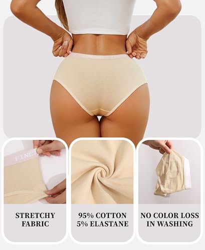 FINETOO Womens Underwear Cotton Hipster Sexy Panties Full Coverage Briefs Stretch Bikinis Comfortable Cheeky 6 Pack3