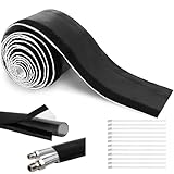 Wire Heat Shield for Hose Lines & Electrical Wiring, Heat Shield Wrap Automotive for Exhaust and High-Temperature Pipes with 20 Pcs Stainless Steel Ties, 3/4