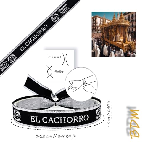 BDM - Pulsera Semana Santa de Sevilla, Cinta de Tela Hermandad Gran Poder, Tres Caidas, mas modelos.2