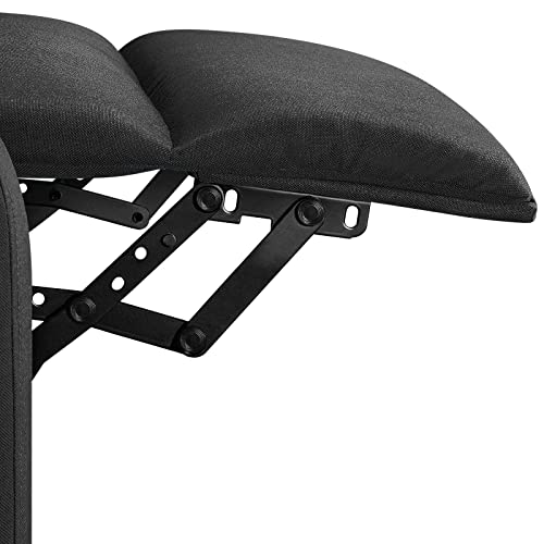 Topeakmart Fabric Recliner Sofa Push Back Recliner Chair Adjustable Modern Single Reclining Chair Upholstered Sofa With Pocket Spring Living Room Bedroom Home Theater Matte Black #TOP7
