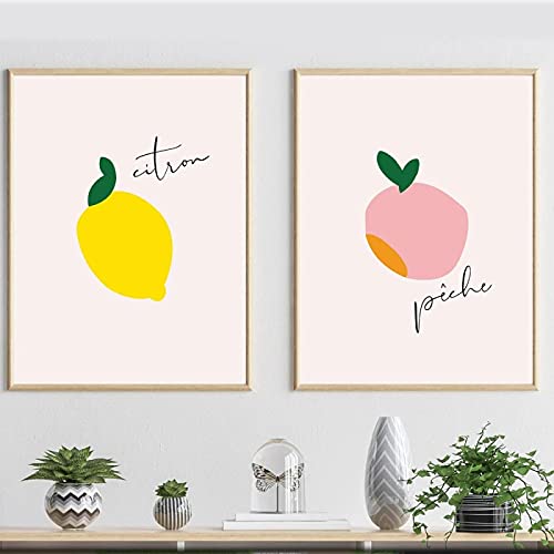 Peinture Citron Affiche Fruits pour Égayer une Salle à Manger Sombre