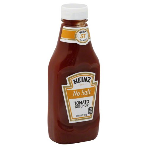 Image of Heinz Ketchup,No Salt, 14 Ounce (Pack of 6)