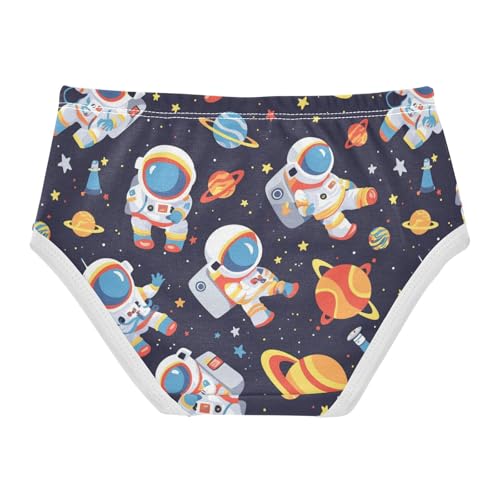 Wusikd Astronauts Planets Stars Girls' Underwear Cotton Spaceships Girls Briefs Soft Toddler Underwear 2T2