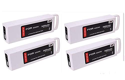 Buy 2 get 3 3S 5400mAh 11.1V 5C LiPO Replacement Batteries Compatible with Yuneec Q500 Q500+ Q500 4K Typhoon G RC Quadcopter (4 Pack)