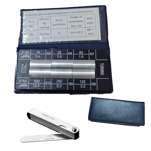 Image of 6Pcs Turning Surface Roughness Comparators,Roughness Test Block Ra0.05-12.5mm Microfinish Comparato Set for Lathe Machinery Manufactur Teach (6pcs Turning Surface Roughness comparators)